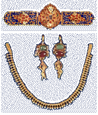 Bracelete e brincos gregos - Colar de ouro